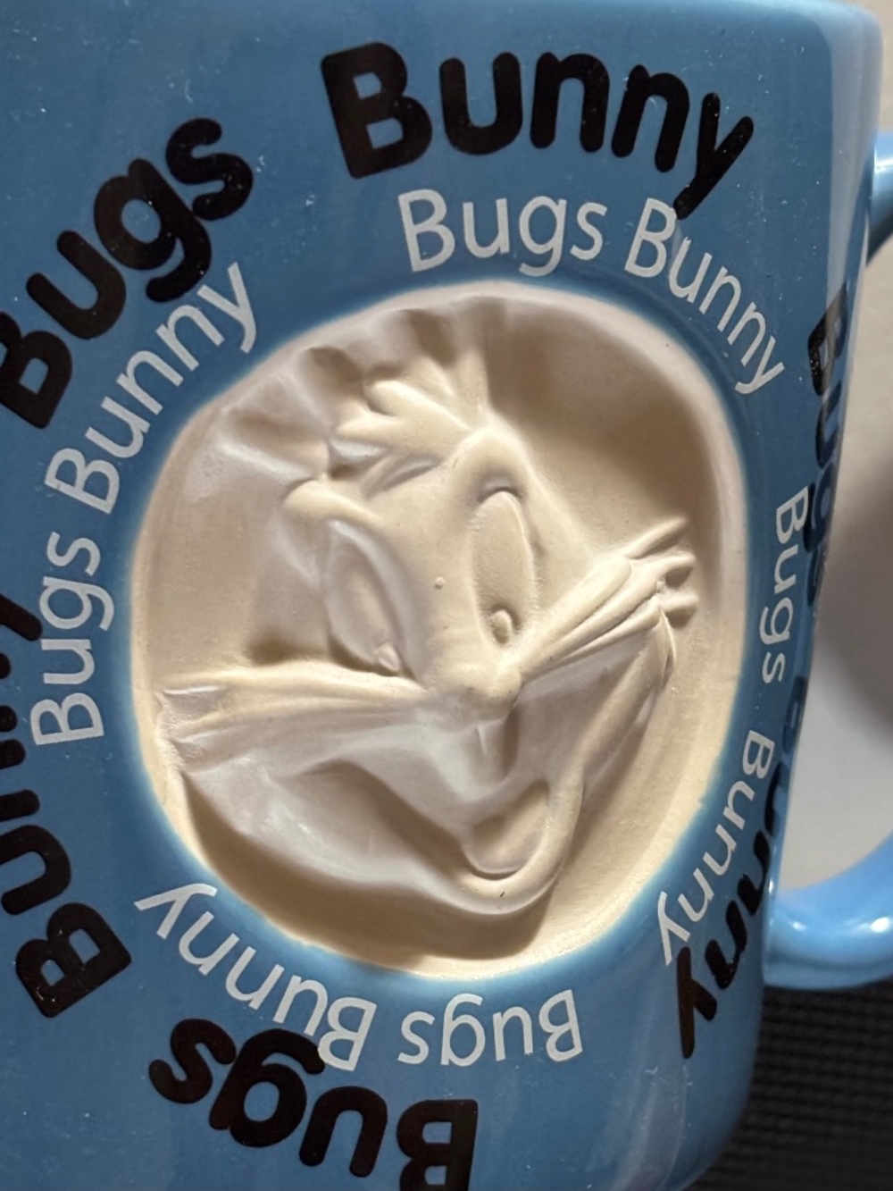 Six Flags Looney Tunes Bugs Bunny Ceramic Coffee Mug Cup Vintage 16 oz